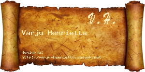Varju Henrietta névjegykártya